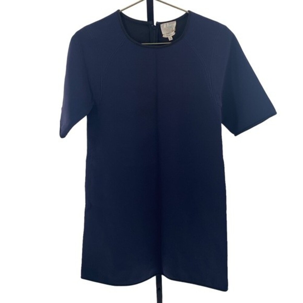 Wilfred Le Fou XS Scuba Shirt Dress Dark Blue Black Contrast Old Money‎ Preppy